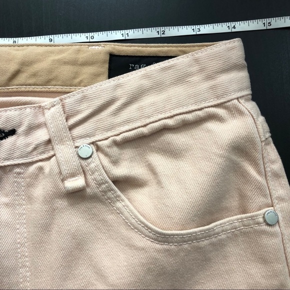 Rag & Bone Rbw15 Rose Light Pink High Rise Straight Selvedge Jeans 26 - Picture 5 of 8